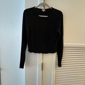 Lelis Black Ribbed Long Sleeve